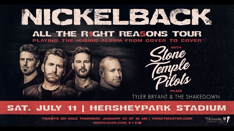 Nickelback, Stone Temple Pilots & Tyler Bryant and The Shakedown at Hersheypark Stadium