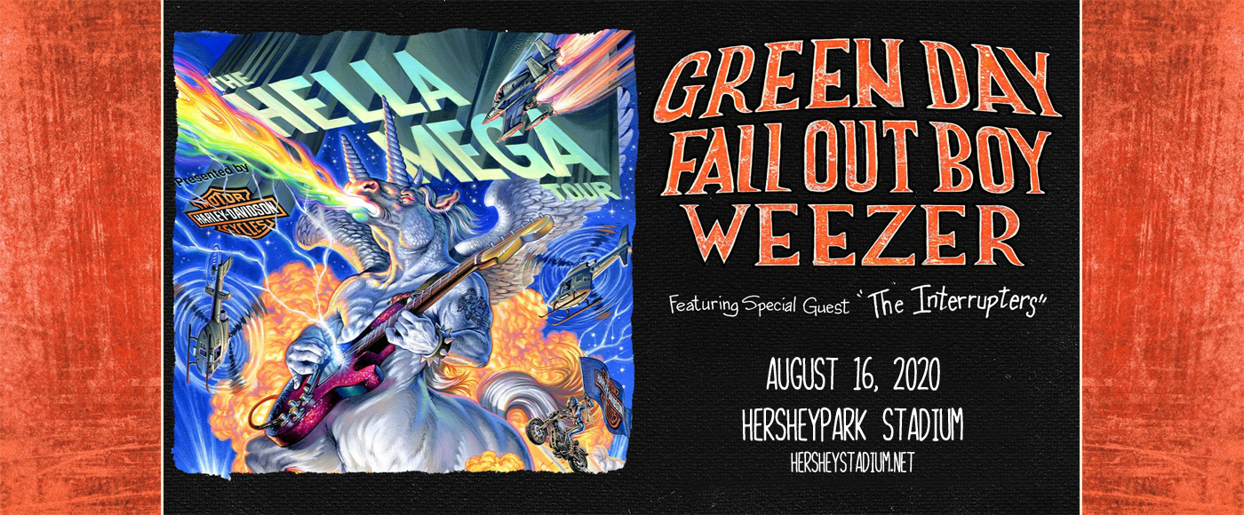 Hella Mega Tour: Green Day, Fall Out Boy, Weezer & The Interrupters at Hersheypark Stadium tickets Hella Mega Tour: Green Day, Fall Out Boy, Weezer & The Interrupters at Hersheypark Stadium